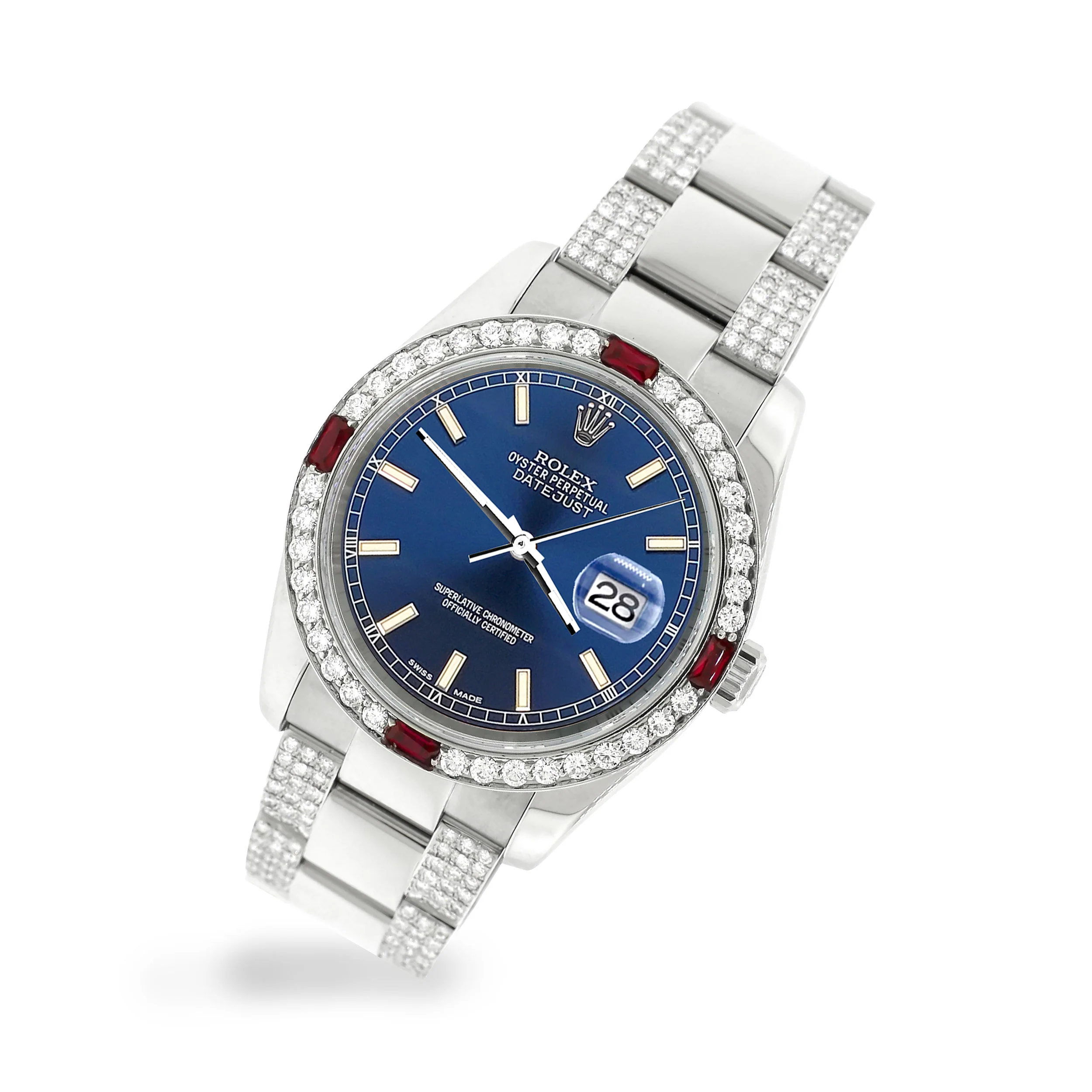 Rolex Datejust 36mm 4.5Ct Diamond Bezel/Bracelet/Blue Index Dial 116200 Steel Watch - Image 3