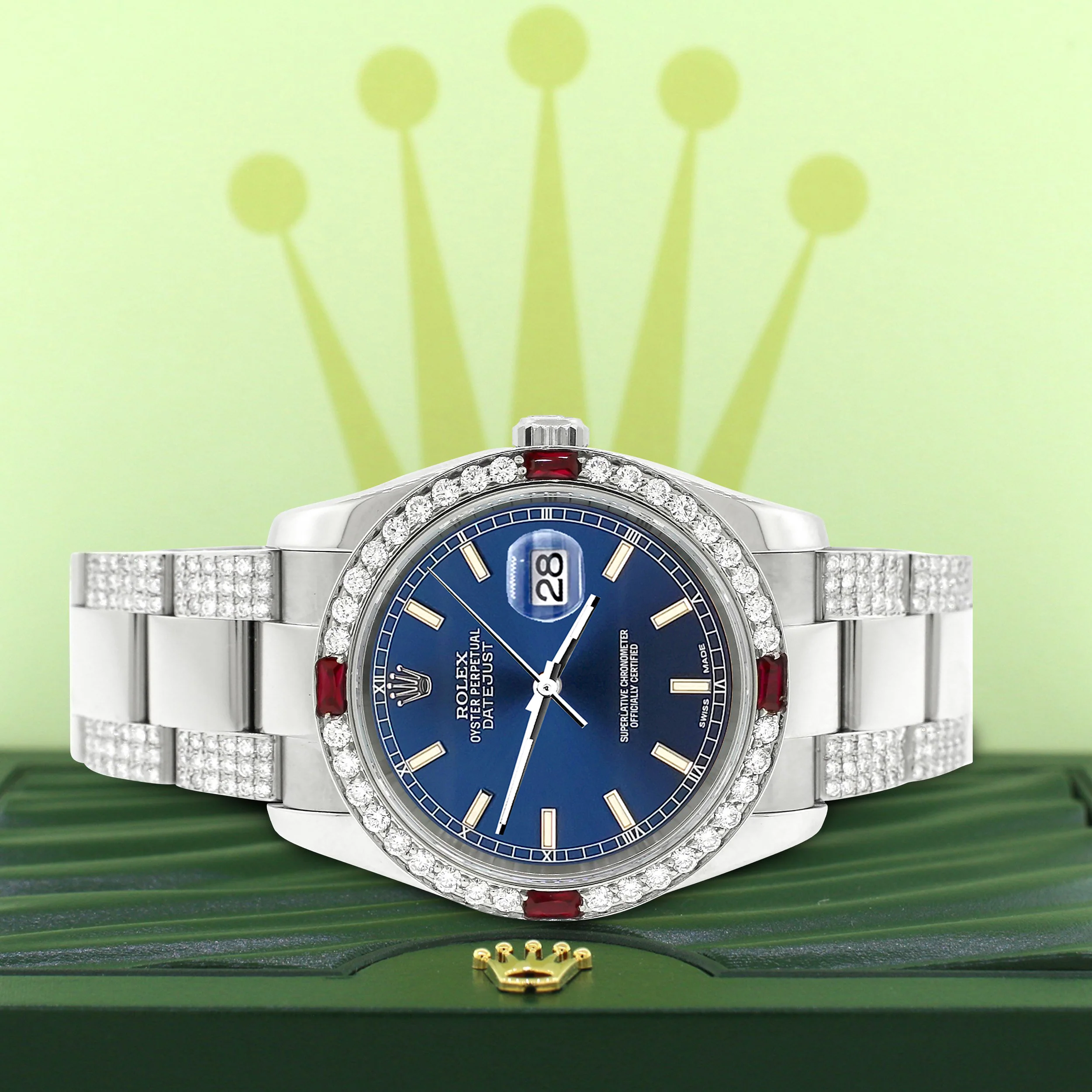 Rolex Datejust 36mm 4.5Ct Diamond Bezel/Bracelet/Blue Index Dial 116200 Steel Watch - Image 4