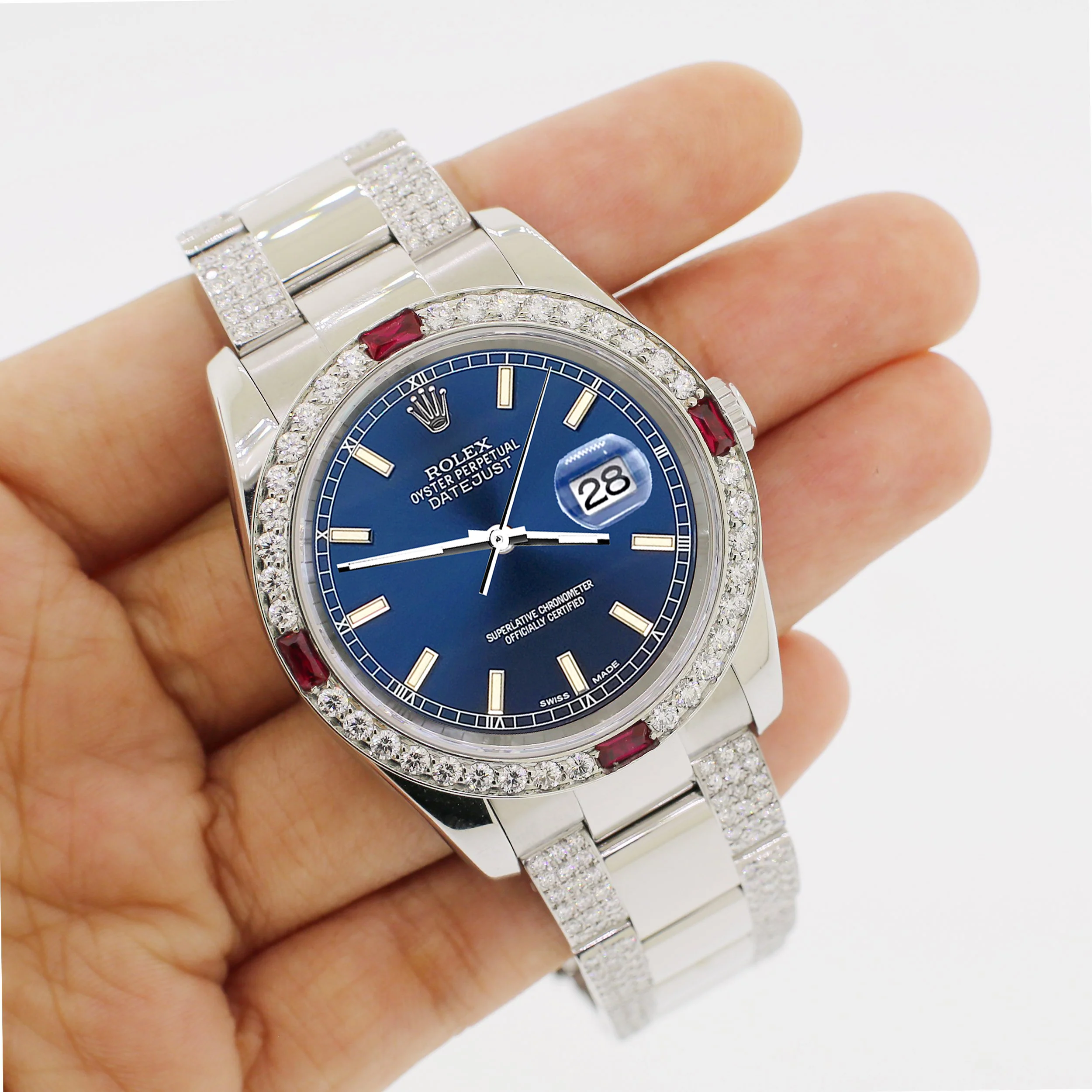 Rolex Datejust 36mm 4.5Ct Diamond Bezel/Bracelet/Blue Index Dial 116200 Steel Watch - Image 5