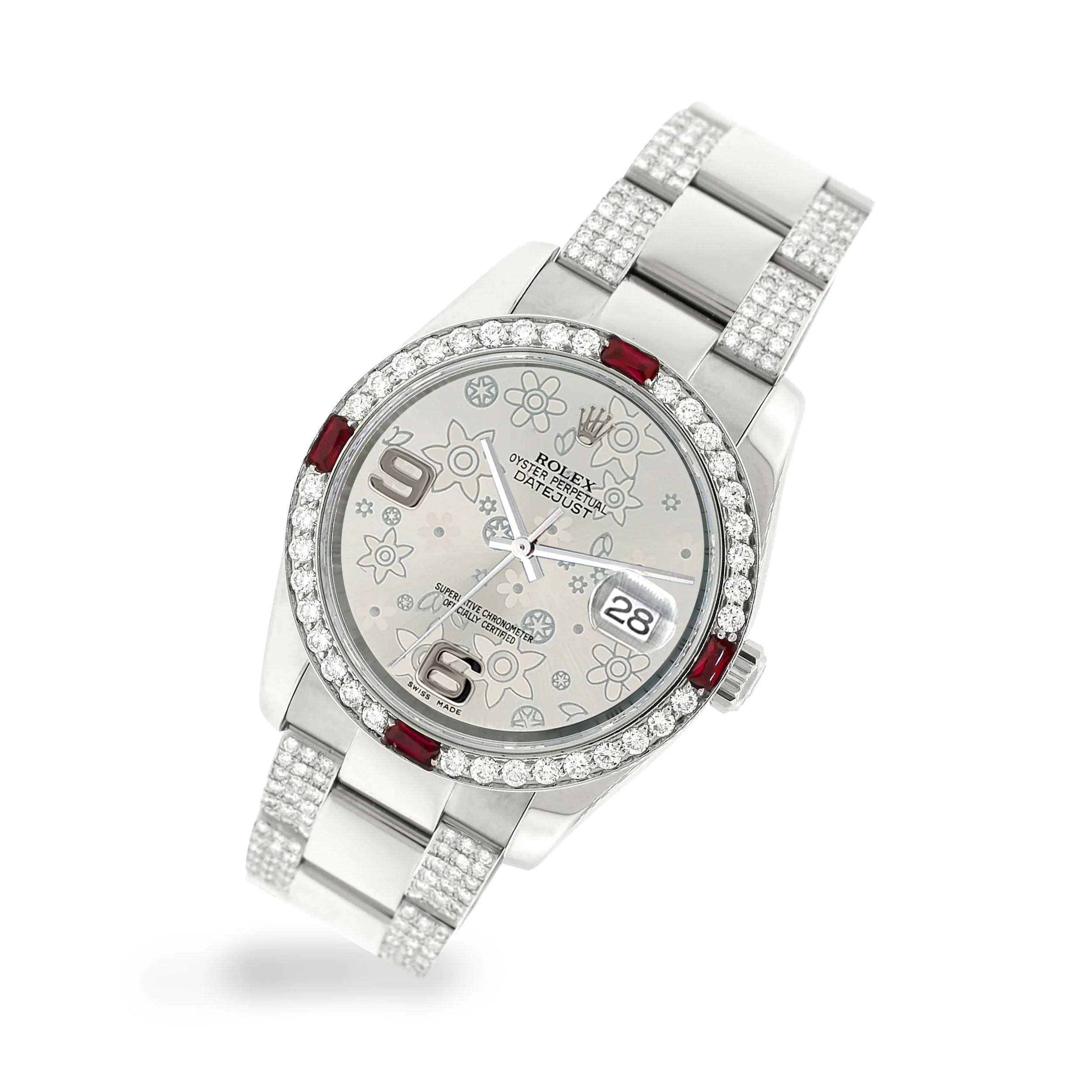 Rolex Datejust 36mm 4.5Ct Diamond Bezel/Bracelet/Grey Floral Dial 116200 Steel Watch - Image 3
