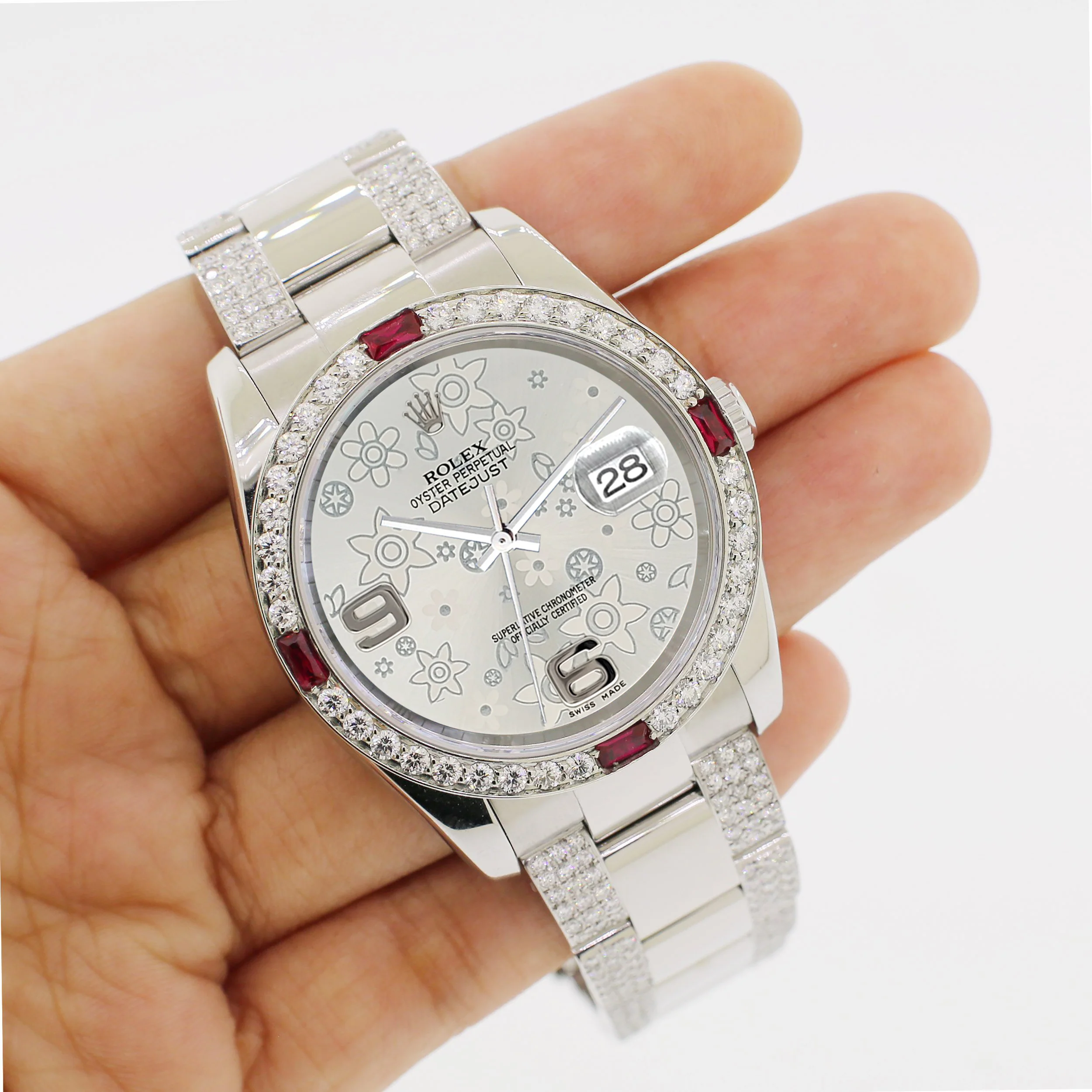 Rolex Datejust 36mm 4.5Ct Diamond Bezel/Bracelet/Grey Floral Dial 116200 Steel Watch - Image 5