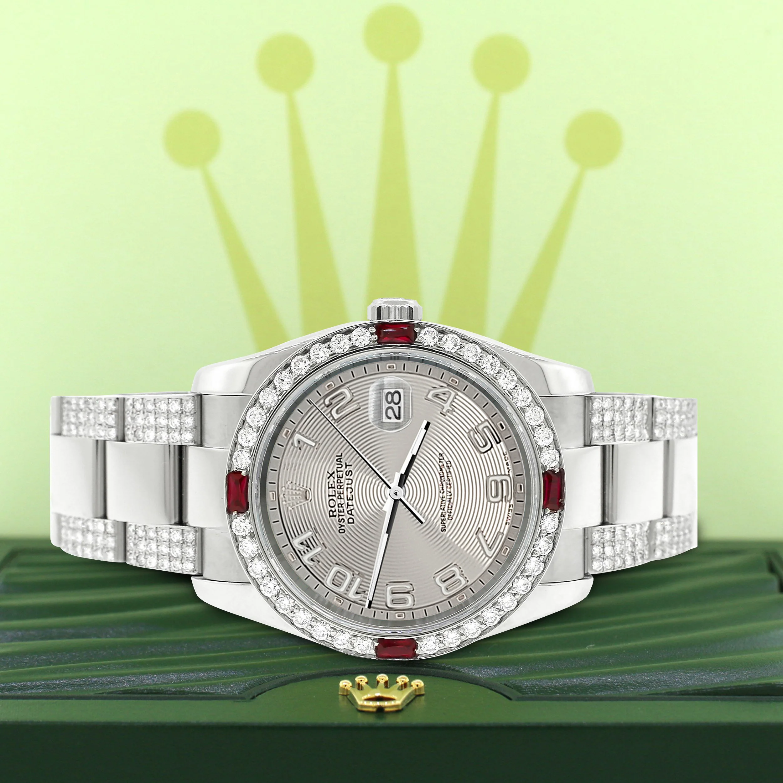 Rolex Datejust 36mm 4.5Ct Diamond Bezel/Bracelet/Silver Concentric Dial 116200 Steel Watch - Image 4