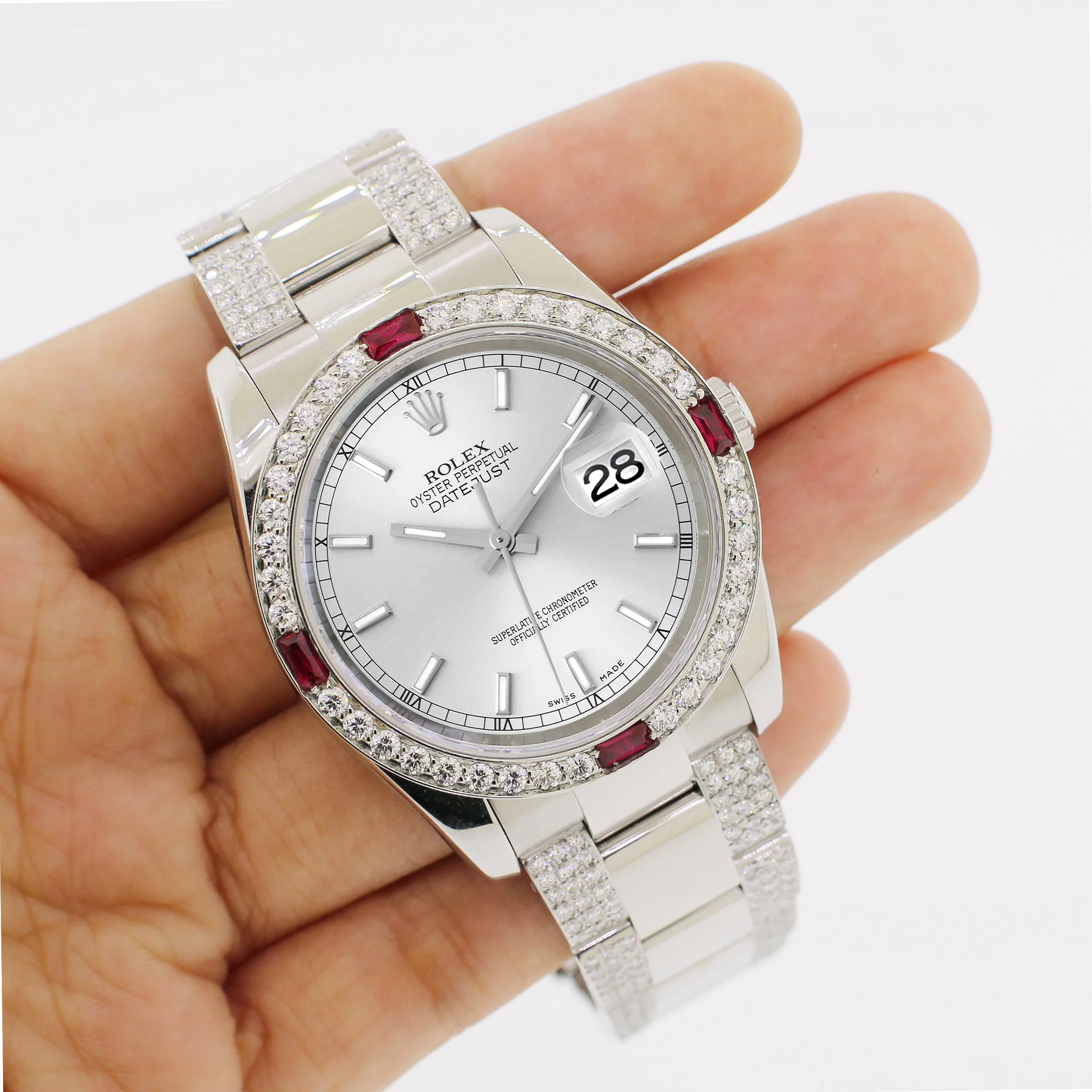 Rolex Datejust 36mm 4.5Ct Diamond Bezel/Bracelet/Silver Index 116200 Steel Watch - Image 5