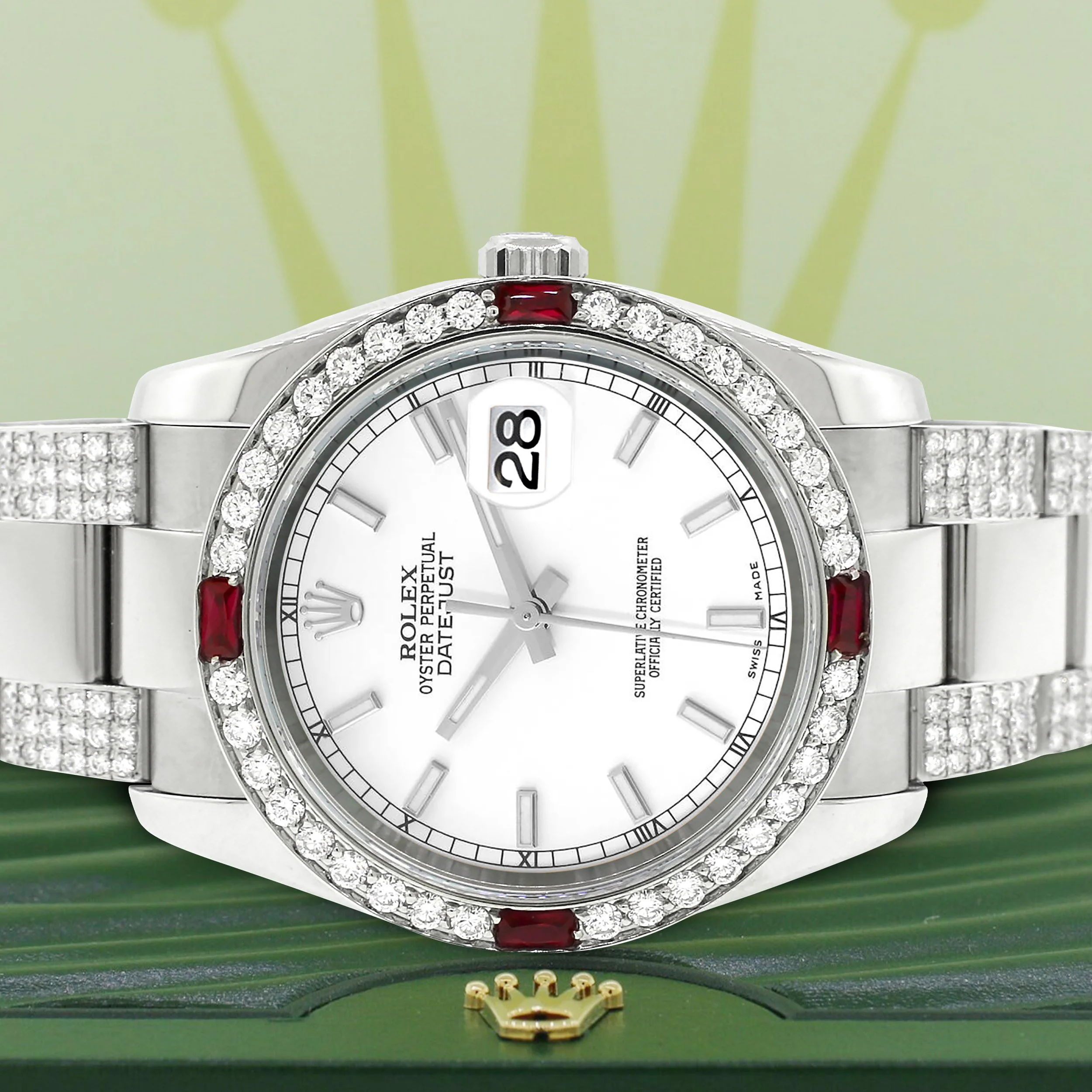 Rolex Datejust 36mm 4.5Ct Diamond Bezel/Bracelet/White Index Dial 116200 Steel Watch - Image 2