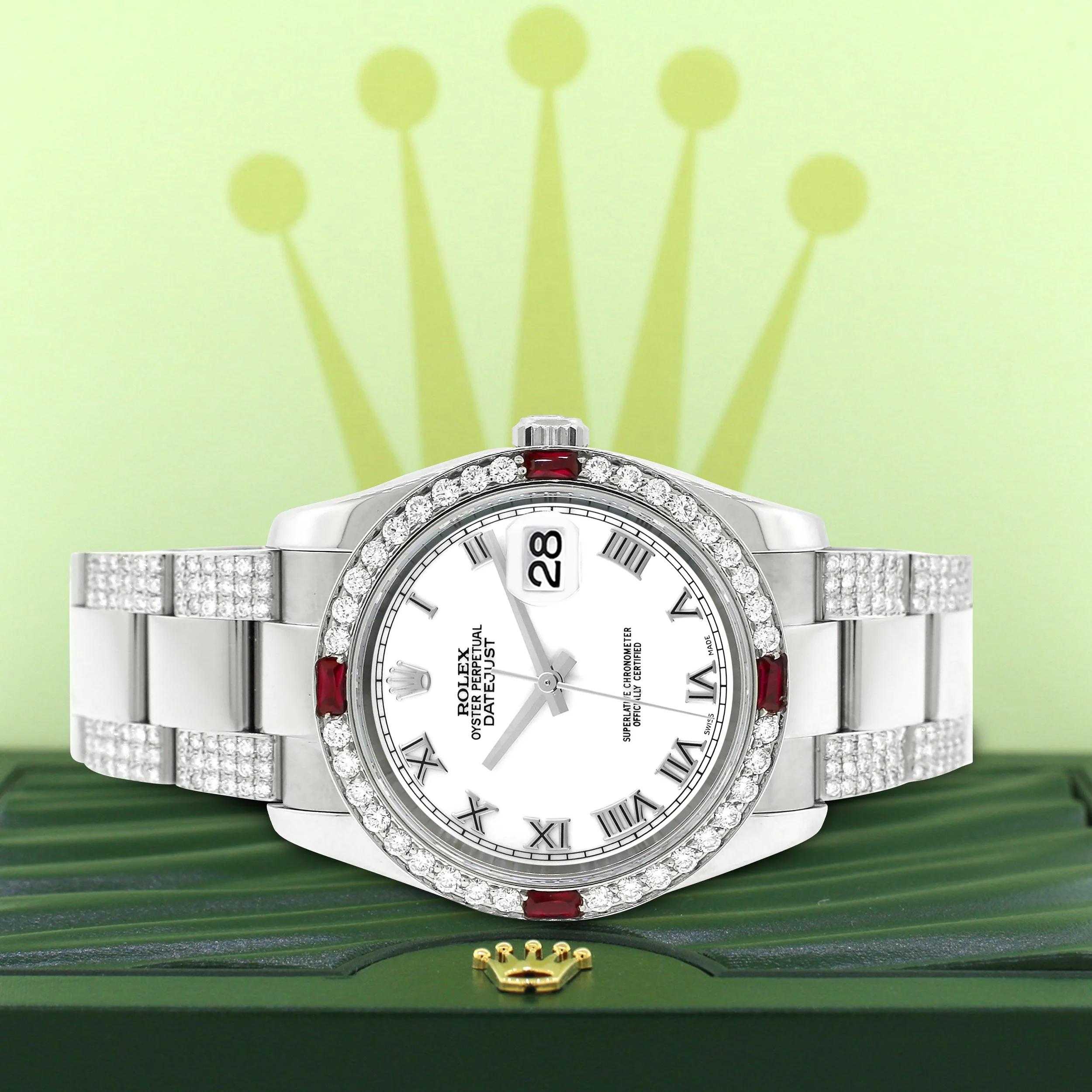 Rolex Datejust 36mm 4.5Ct Diamond Bezel/Bracelet/White Roman Dial 116200 Steel Watch - Image 4