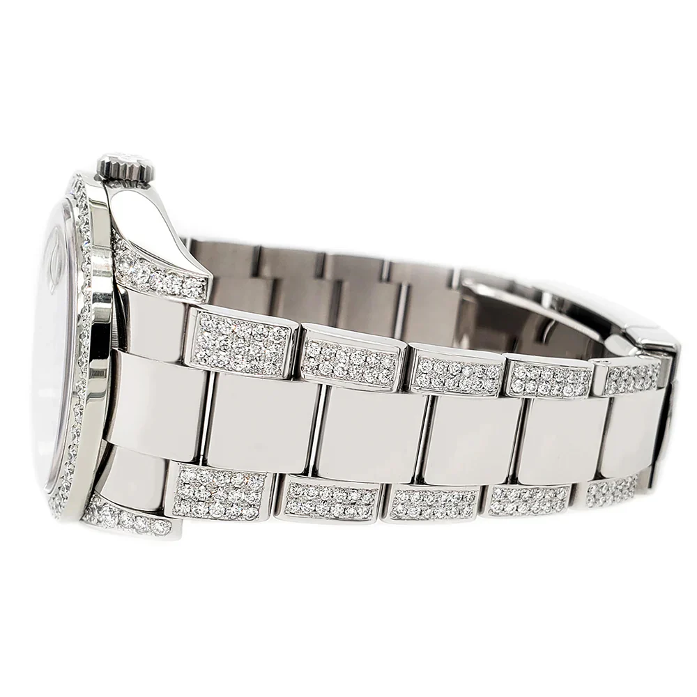 Rolex Datejust 36mm 5.9ct Diamond Bezel/Lugs/Bracelet/Silver Tuxedo Dial Steel Watch 116200 Box Papers - Image 4