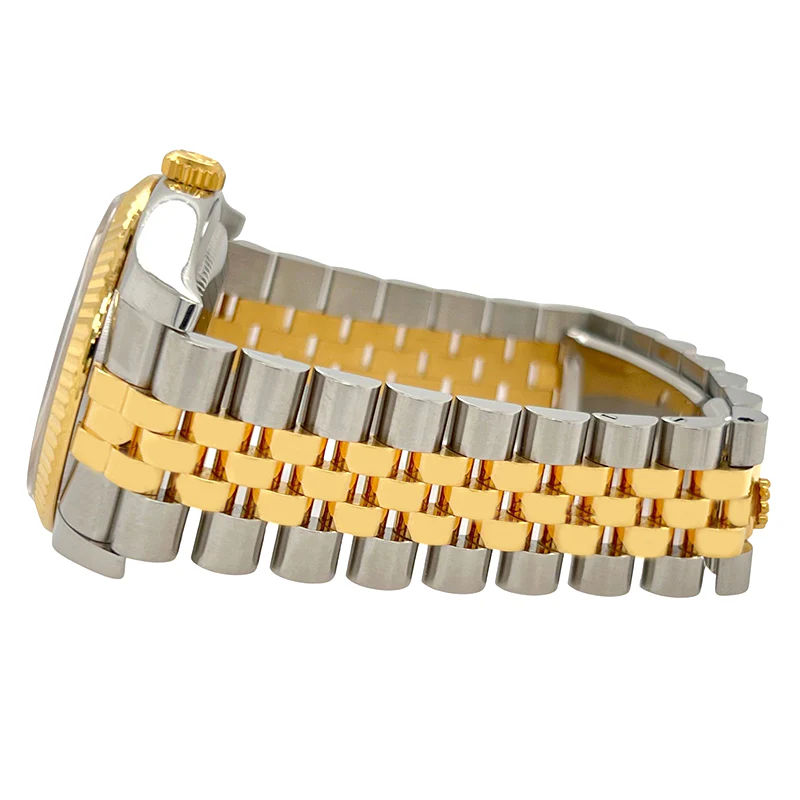 Rolex Datejust 36MM Black Dial Fluted Yellow gold and steel Jubilee Watch 116233 Box Papers - Image 3