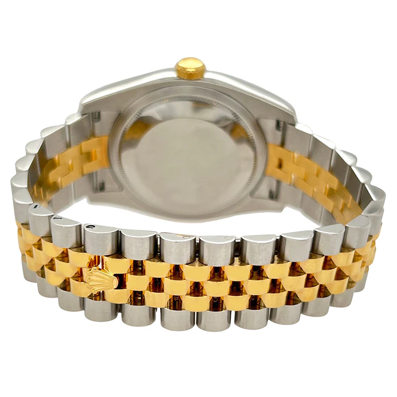 Rolex Datejust 36MM Black Dial Fluted Yellow gold and steel Jubilee Watch 116233 Box Papers - Image 4