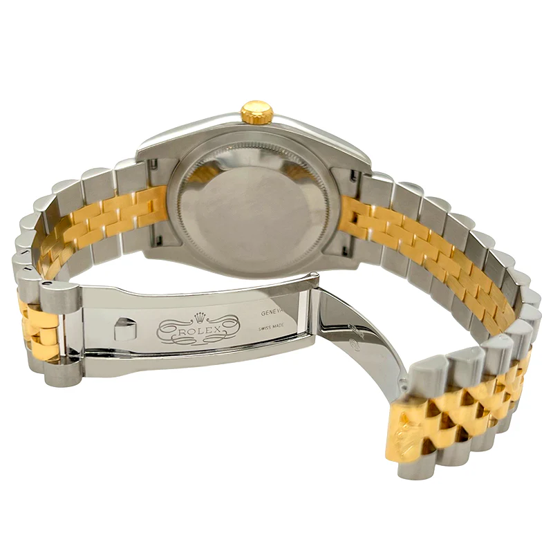 Rolex Datejust 36MM Black Dial Fluted Yellow gold and steel Jubilee Watch 116233 Box Papers - Image 5