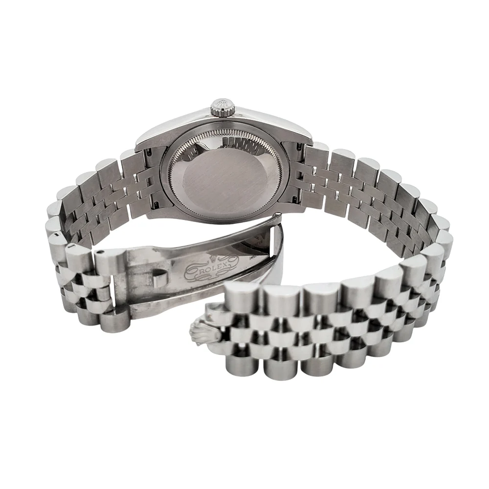 Rolex Datejust 36mm Black Index Dial White Gold Fluted Bezel Steel Jubilee Watch 116234 Box Papers - Image 6