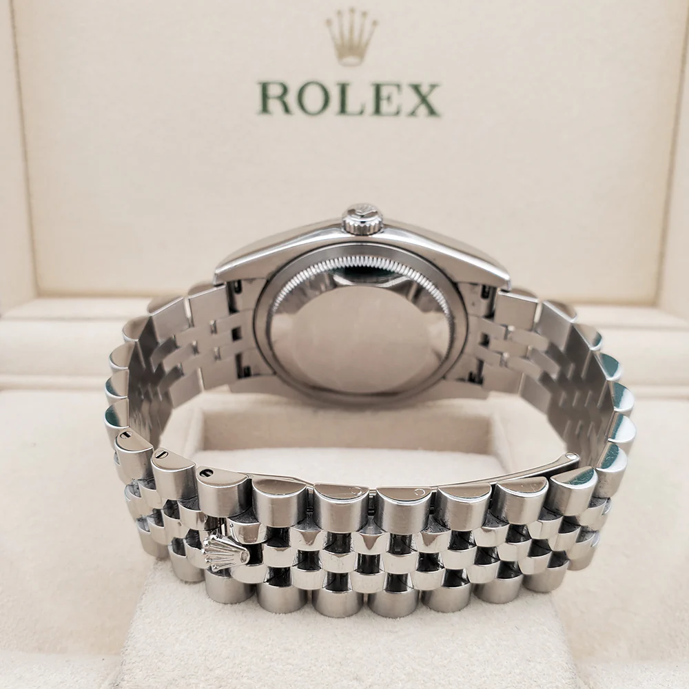 Rolex Datejust 36mm Black Jubilee Roman Dial Stainless Steel Watch 116200 Box Papers - Image 5
