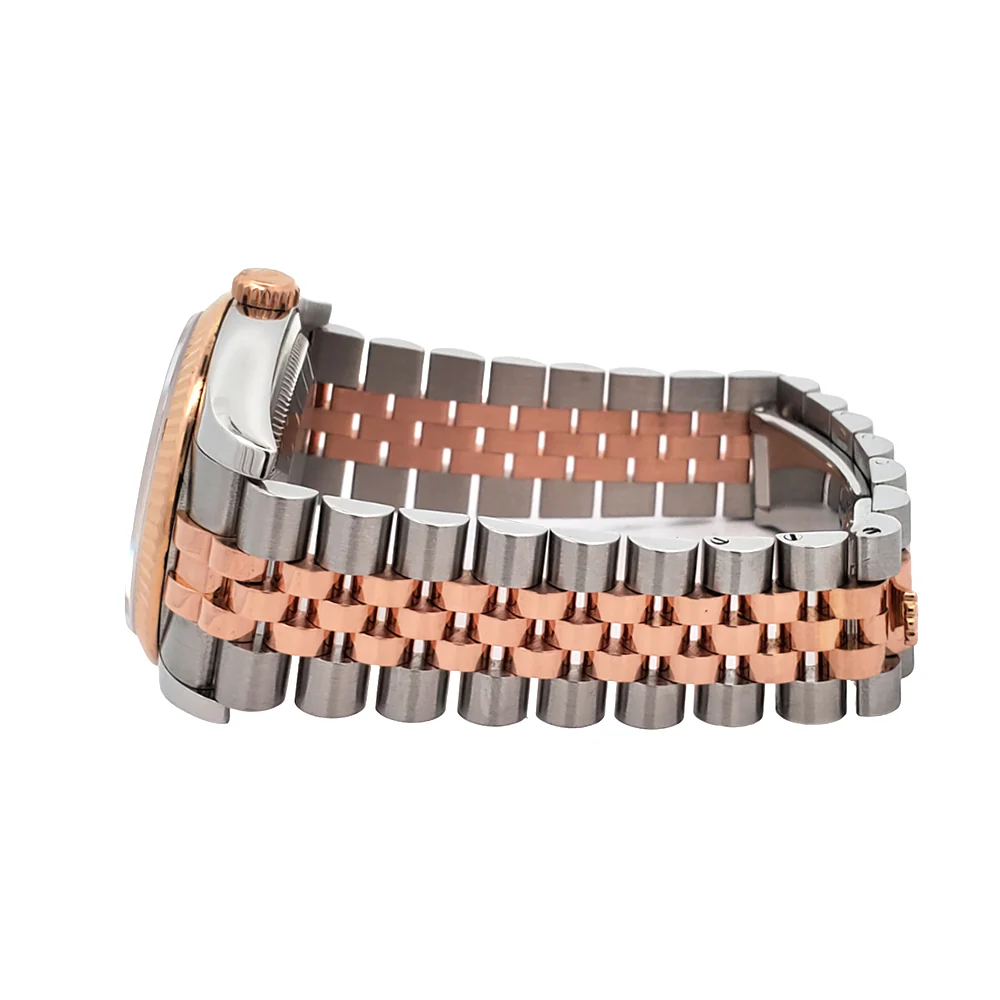 Rolex Datejust 36mm Black Roman 2-tone Rose Gold/Steel Jubilee Watch 116231 - Image 4