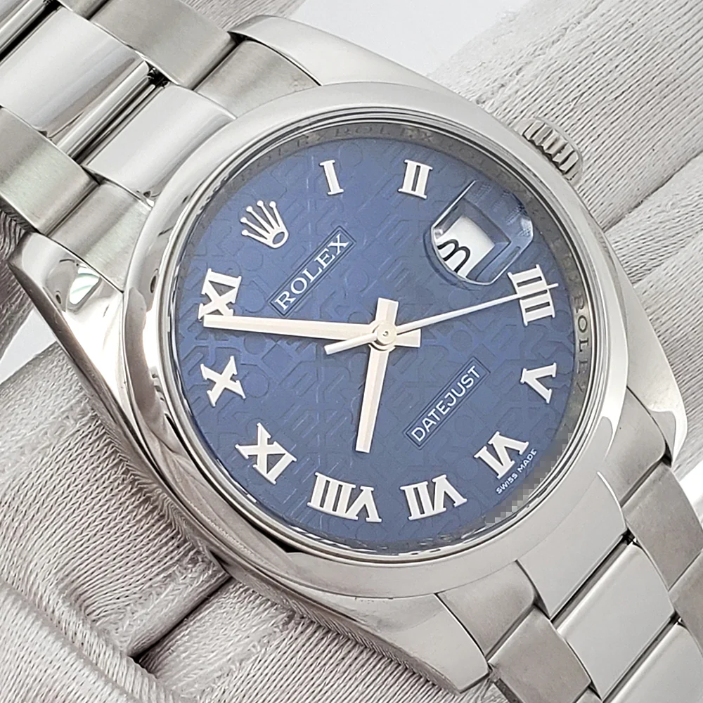 Rolex Datejust 36mm Blue Jubilee Roman Dial Steel Watch 116200 - Image 2