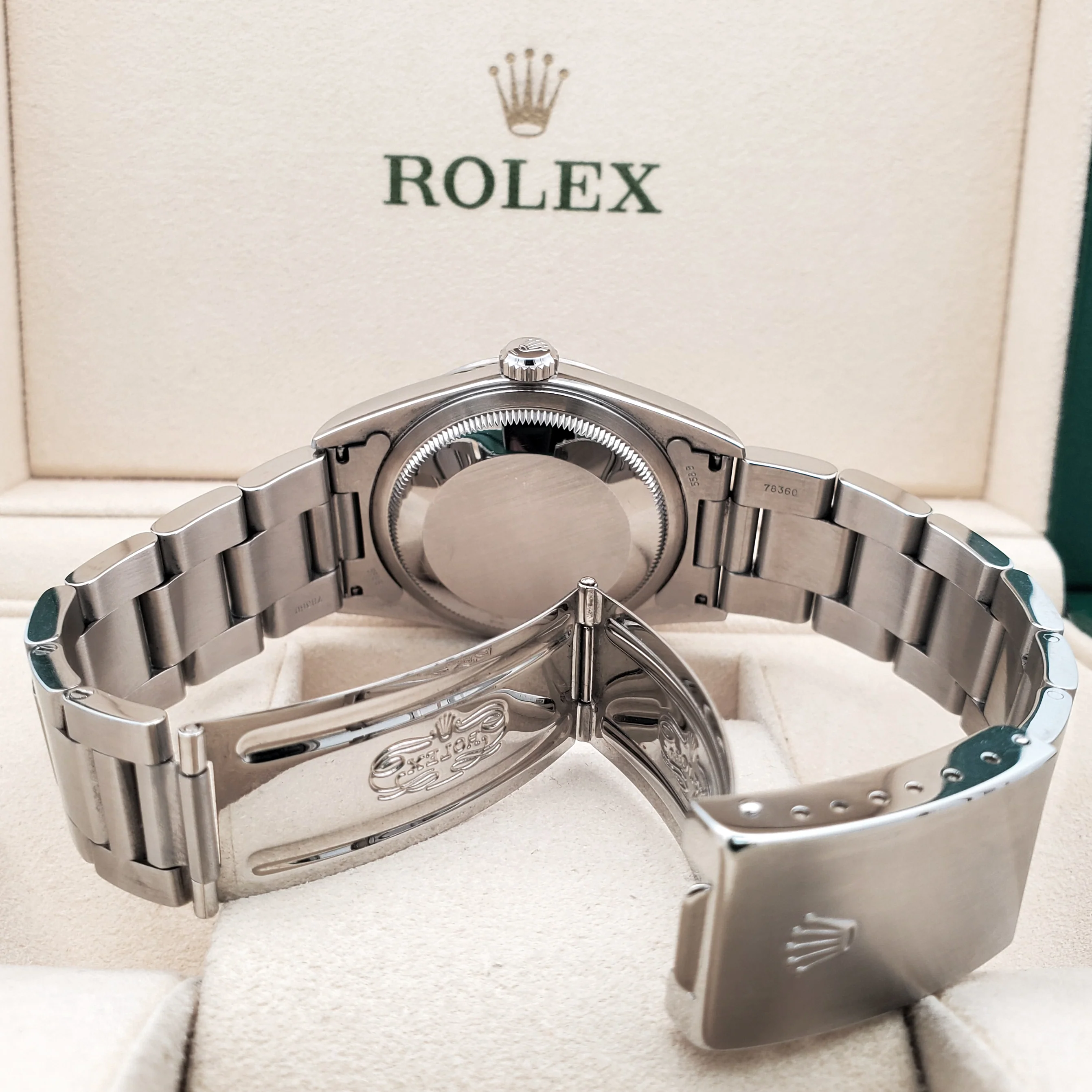 Rolex Datejust 36mm Blue Roman Dial Steel Oyster Watch 16200 Box Papers - Image 6