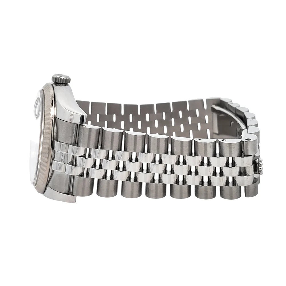 Rolex Datejust 36mm Blue Roman White Gold Fluted Bezel Steel Jubilee Watch 116234 Box Papers - Image 4