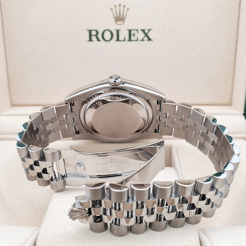 Rolex Datejust 36mm Blue Roman White Gold Fluted Bezel Steel Jubilee Watch 116234 Box Papers - Image 6