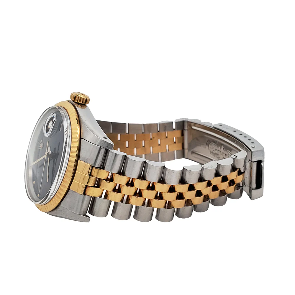 Rolex Datejust 36mm Buckley Blue Dial Yellow Gold/Steel Jubilee Watch 16013 - Image 4