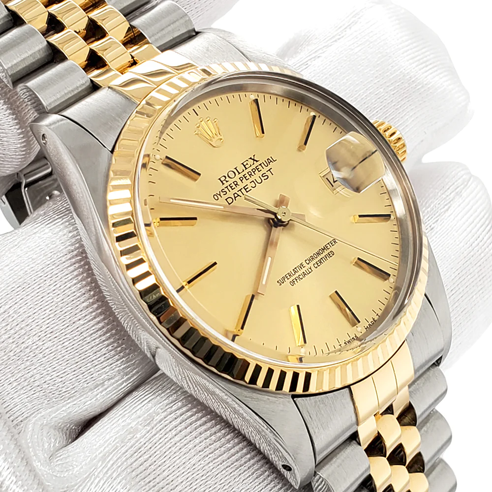 Rolex Datejust 36mm Champagne Dial Yellow Gold/Stainless Steel Watch 16013 - Image 2