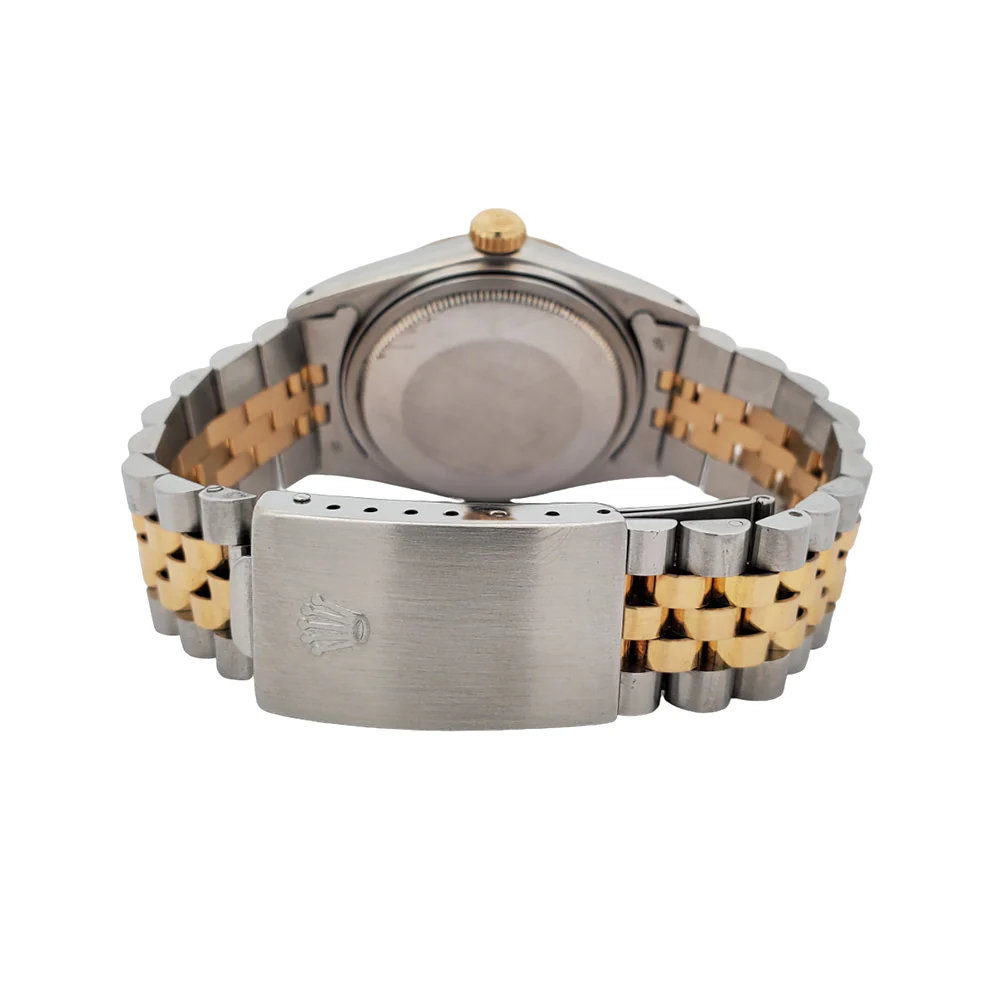 Rolex Datejust 36mm Champagne Linen Dial Fluted Yellow Gold/Steel Watch 16013 - Image 5