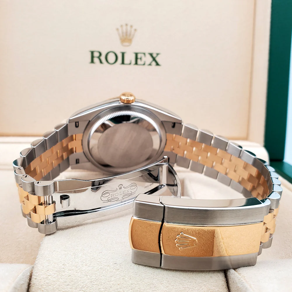 Rolex Datejust 36mm Champagne Motif Fluted Bezel 2-Tone Yellow Gold/Steel Jubilee Watch 126233 - Image 5