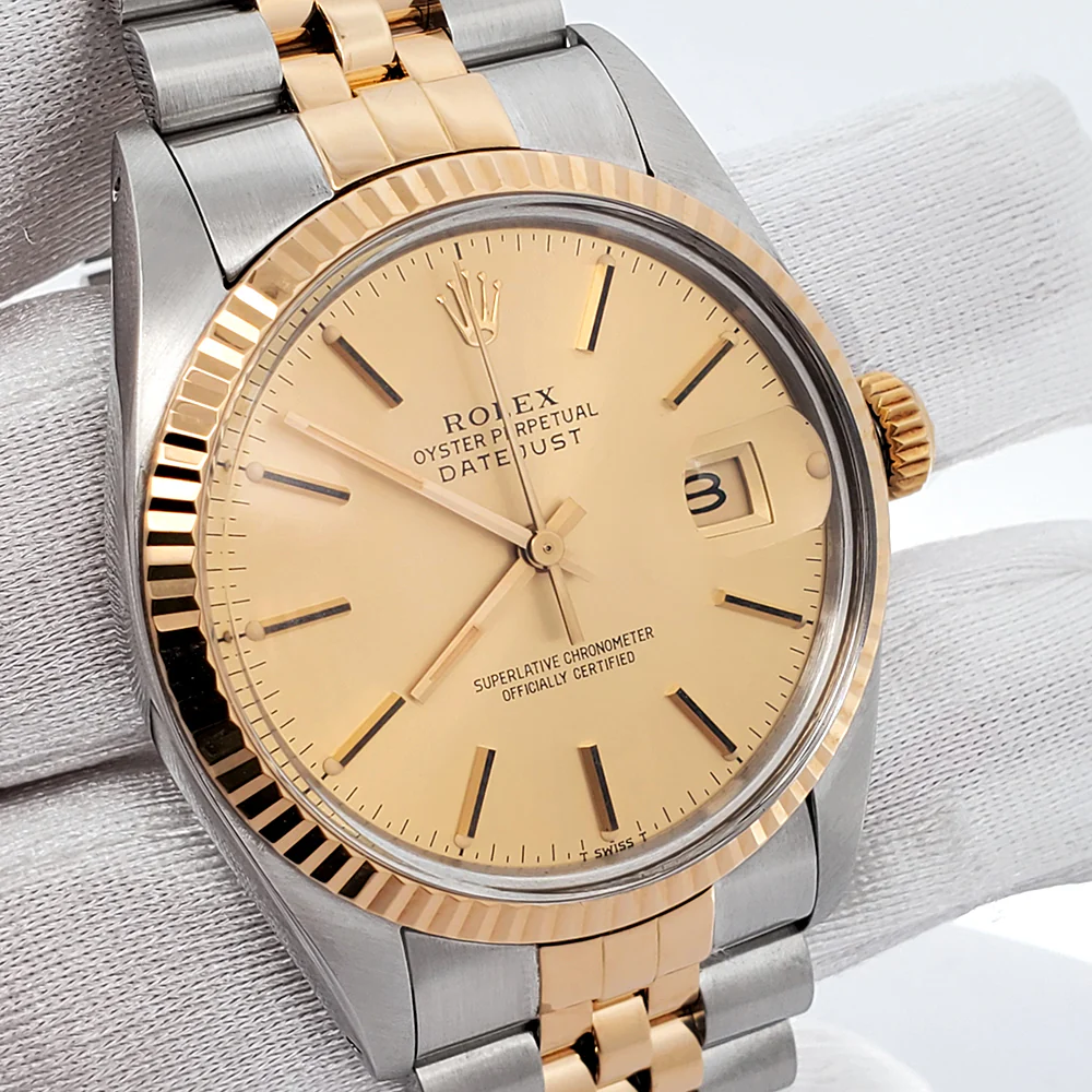Rolex Datejust 36mm Champagne Index Dial Yellow Gold/Stainless Steel Watch 16013 - Image 2