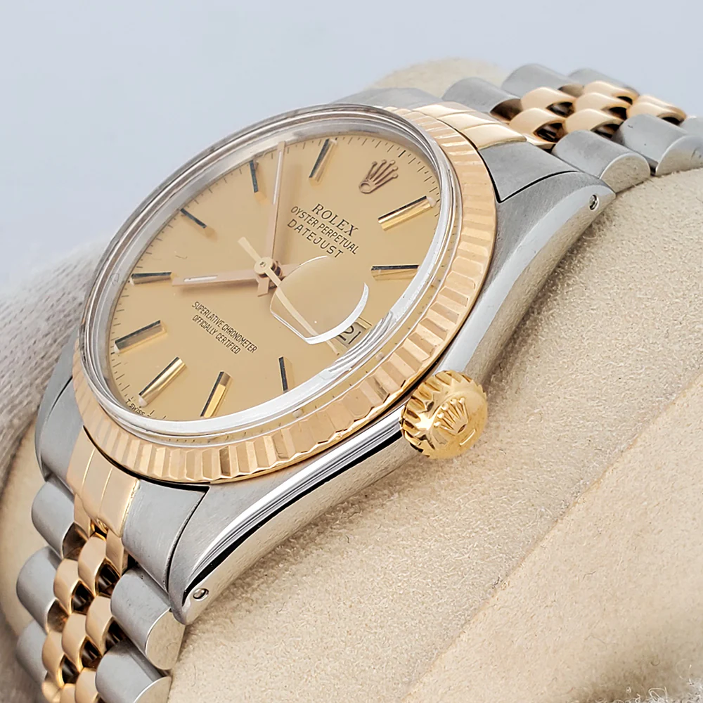 Rolex Datejust 36mm Champagne Stick Dial Yellow Gold/Stainless Steel Watch 16013 Box Papers - Image 4