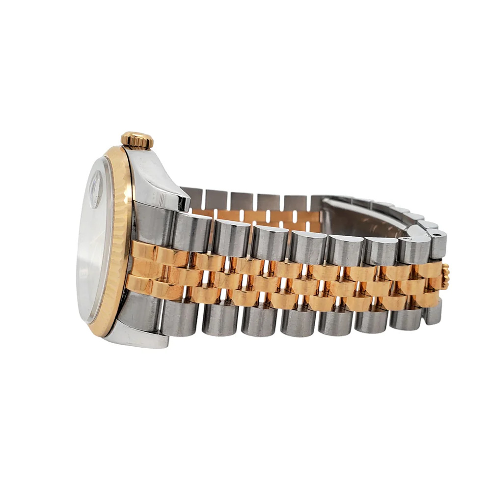 Rolex Datejust 36mm Cream Pyramid Roman 2-Tone Yellow Gold/Steel Jubilee Watch 116233 - Image 4