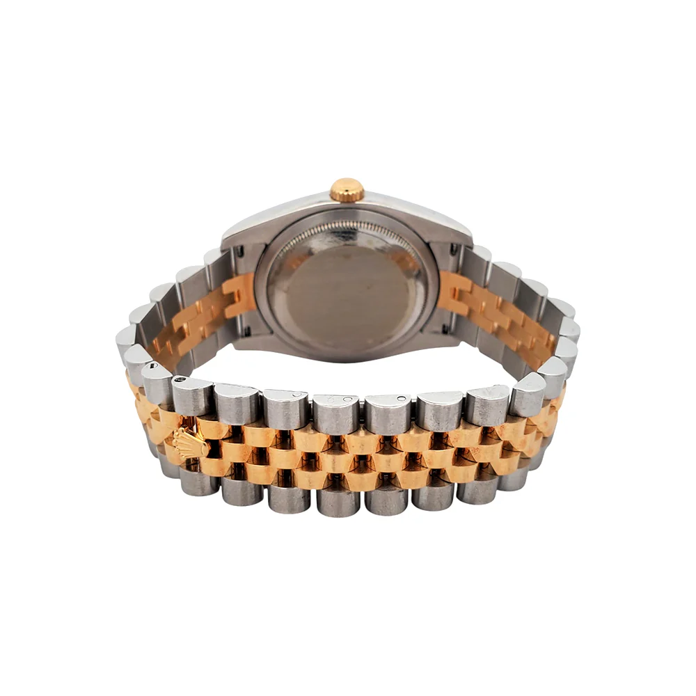 Rolex Datejust 36mm Cream Pyramid Roman 2-Tone Yellow Gold/Steel Jubilee Watch 116233 - Image 5