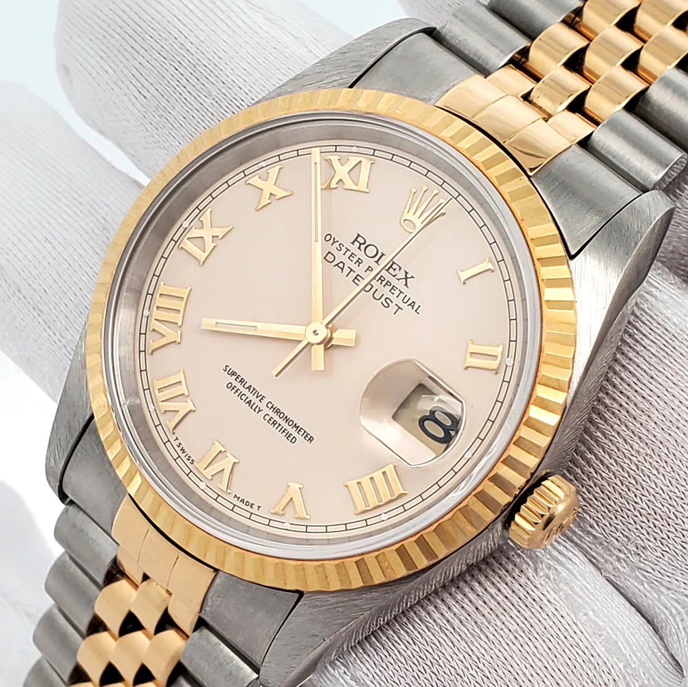 Rolex Datejust 36mm Cream Roman Dial 2-tone Yellow Gold/Steel Jubilee Watch 16233 Papers - Image 3