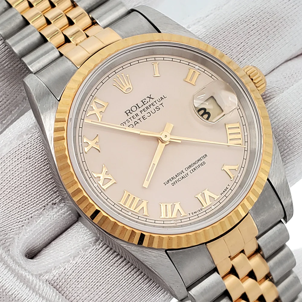 Rolex Datejust 36mm Cream Roman Dial 2-tone Yellow Gold/Steel Jubilee Watch 16233 Papers - Image 4