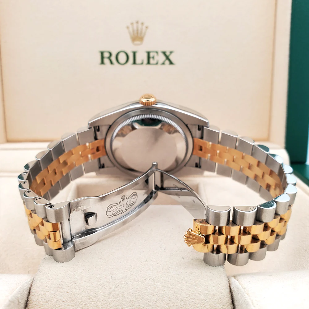 Rolex Datejust 36mm Factory Black Diamond 2-Tone Yellow Gold/Steel Jubilee Watch 116233 Box Papers - Image 6