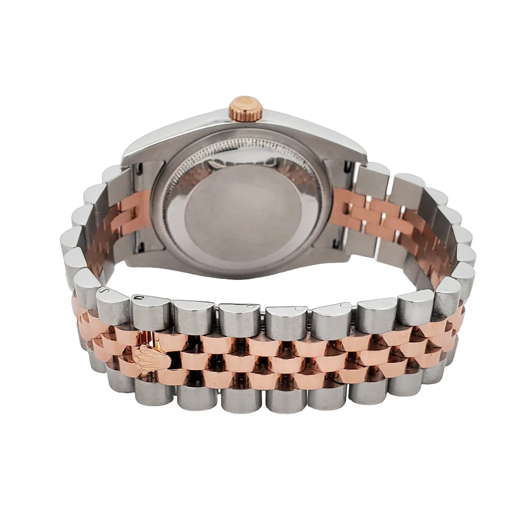 Rolex Datejust 36mm Factory Black Diamond Dial 2-Tone Rose Gold/Steel Jubilee Watch 116231 - Image 5