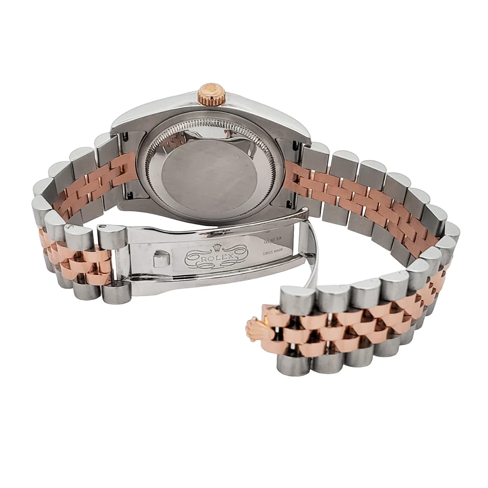 Rolex Datejust 36mm Factory Black Diamond Dial 2-Tone Rose Gold/Steel Jubilee Watch 116231 - Image 6