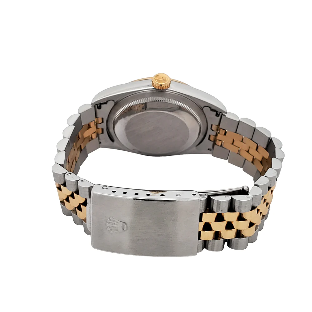Rolex Datejust 36mm Factory Blue Vignette Diamond Dial Yellow Gold/Steel Watch 16233 - Image 4