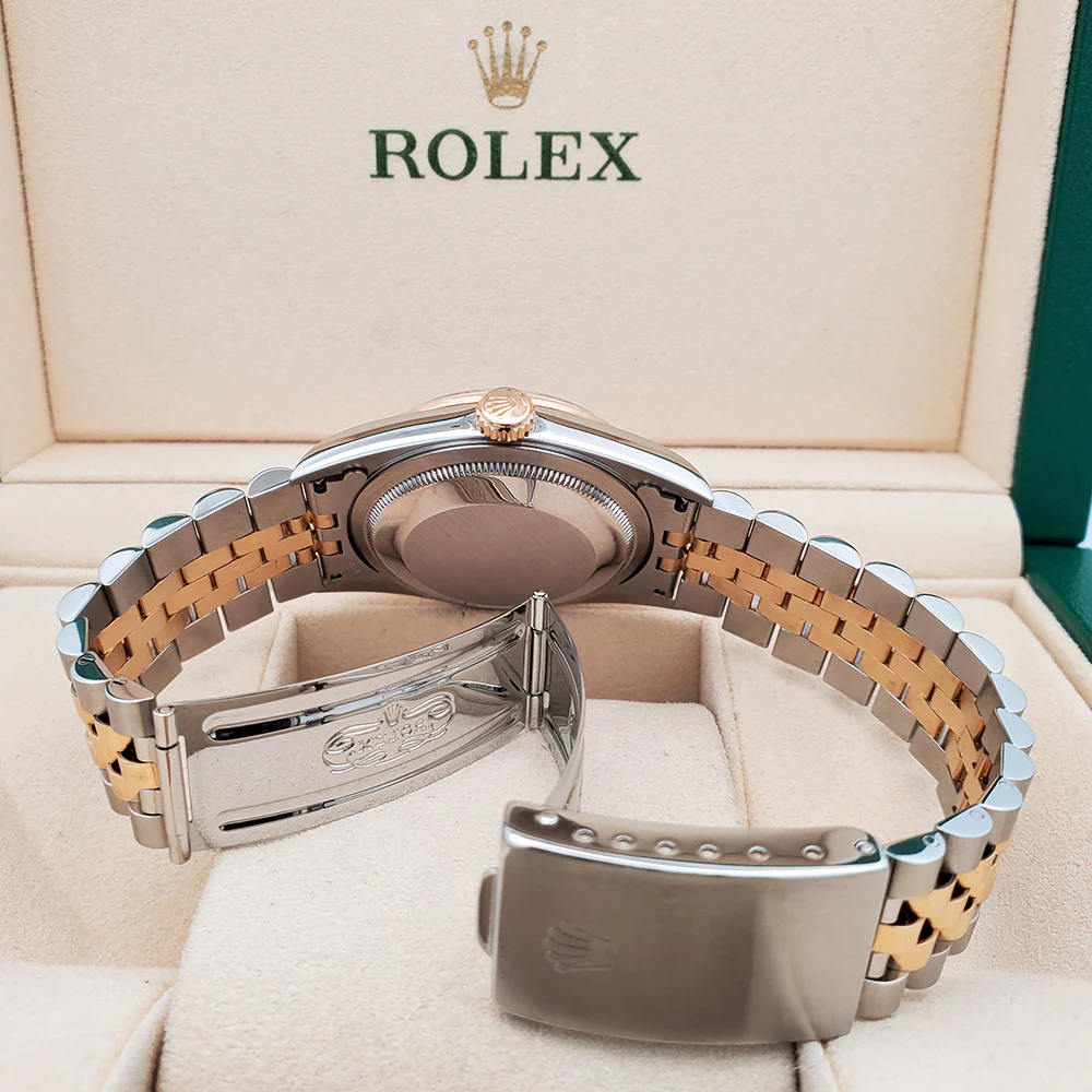 Rolex Datejust 36mm Factory Blue Vignette Diamond Dial Yellow Gold/Steel Watch 16233 Box Papers - Image 6