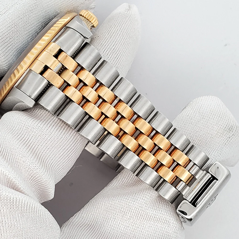 Rolex Datejust 36mm Factory Blue Vignette Diamond Dial Yellow Gold/Steel Watch 16233 - Image 4
