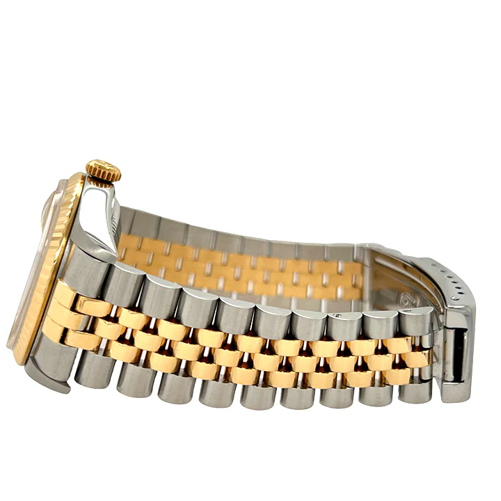 Rolex Datejust 36mm Factory Champagne Diamond Dial Yellow Gold Steel Watch 16233 - Image 3