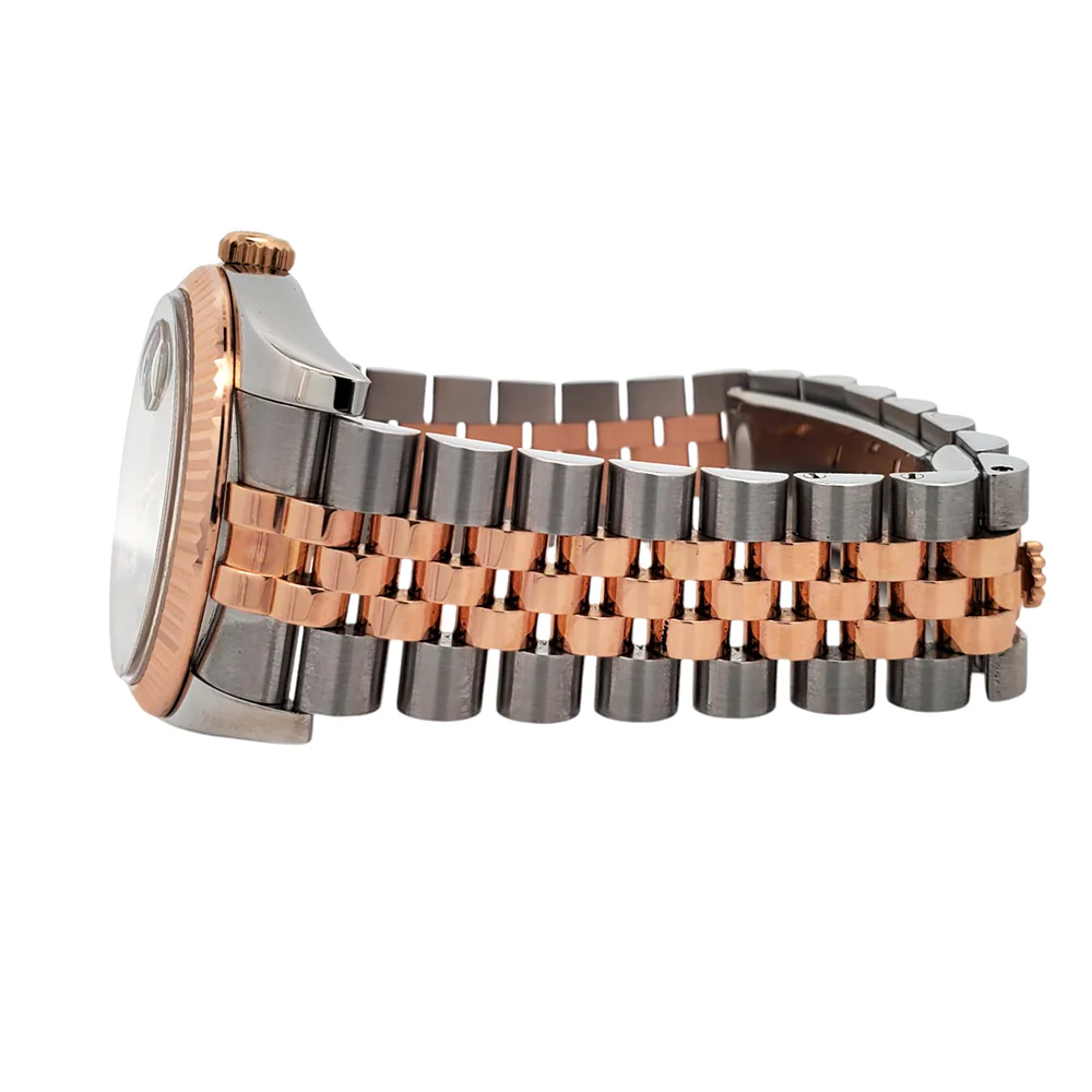 Rolex Datejust 36mm Factory Jubilee Black Diamond Dial 2-Tone Rose Gold/Steel Jubilee Watch 116231 - Image 4