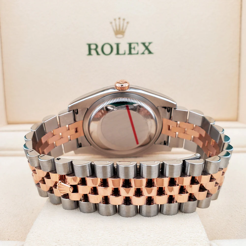 Rolex Datejust 36mm Factory Jubilee Black Diamond Dial 2-Tone Rose Gold/Steel Jubilee Watch 116231 - Image 5