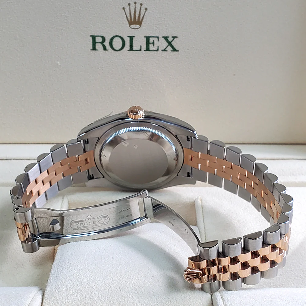 Rolex Datejust 36mm Factory Pink Roman Dial Two-Tone Rose Gold/Steel Jubilee Watch 116231 Box Papers - Image 5