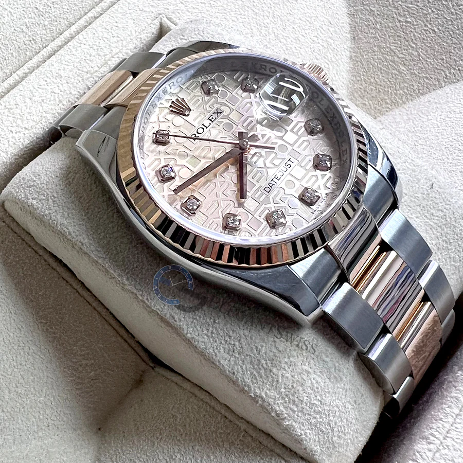 Rolex Datejust 36mm Factory Rose Jubilee Diamond Dial Rose Gold/Steel Oyster Watch 116231 - Image 2