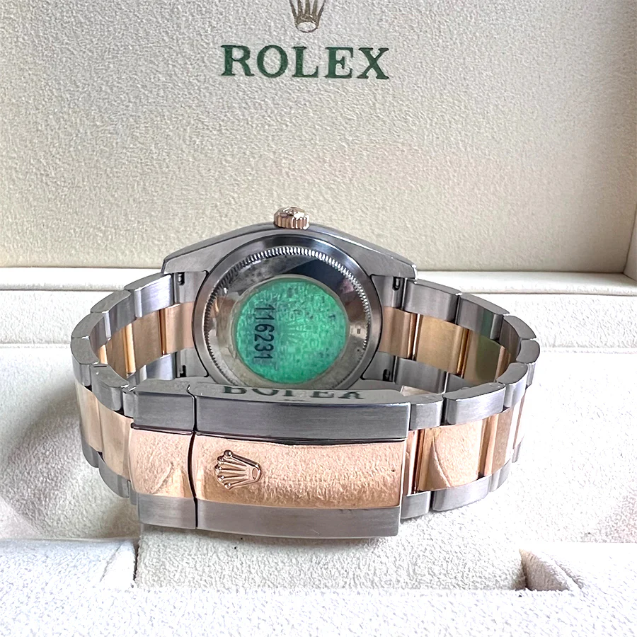 Rolex Datejust 36mm Factory Rose Jubilee Diamond Dial Rose Gold/Steel Oyster Watch 116231 - Image 4