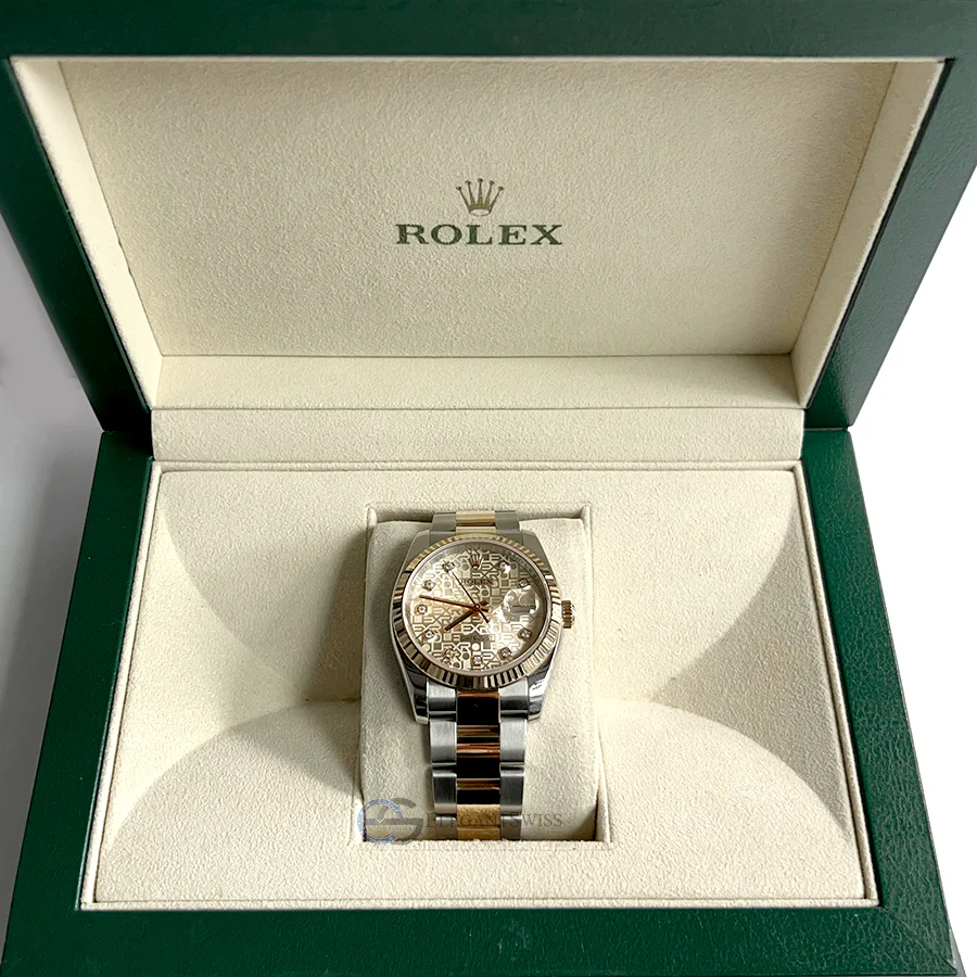 Rolex Datejust 36mm Factory Rose Jubilee Diamond Dial Rose Gold/Steel Oyster Watch 116231 - Image 6