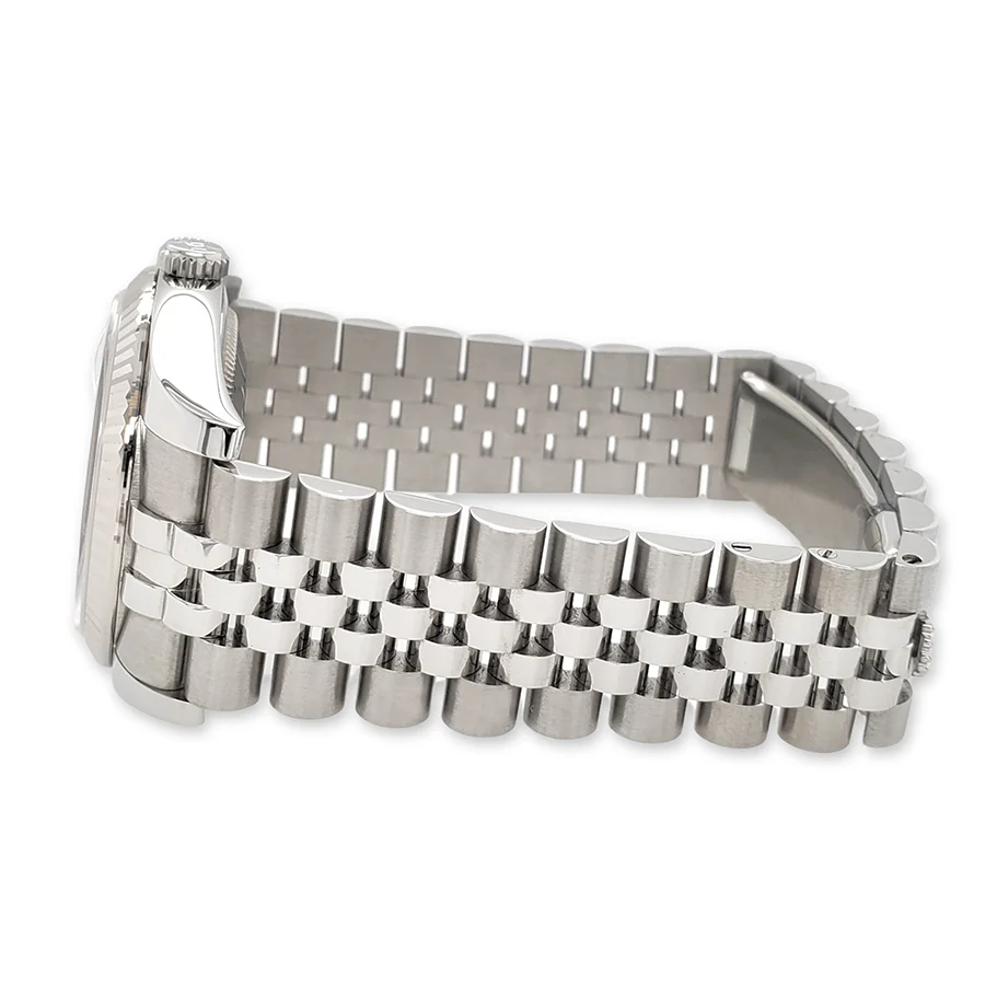 Rolex Datejust 36MM Factory Silver Diamond Dial White Gold Fluted Bezel Steel Watch 116234 - Image 3