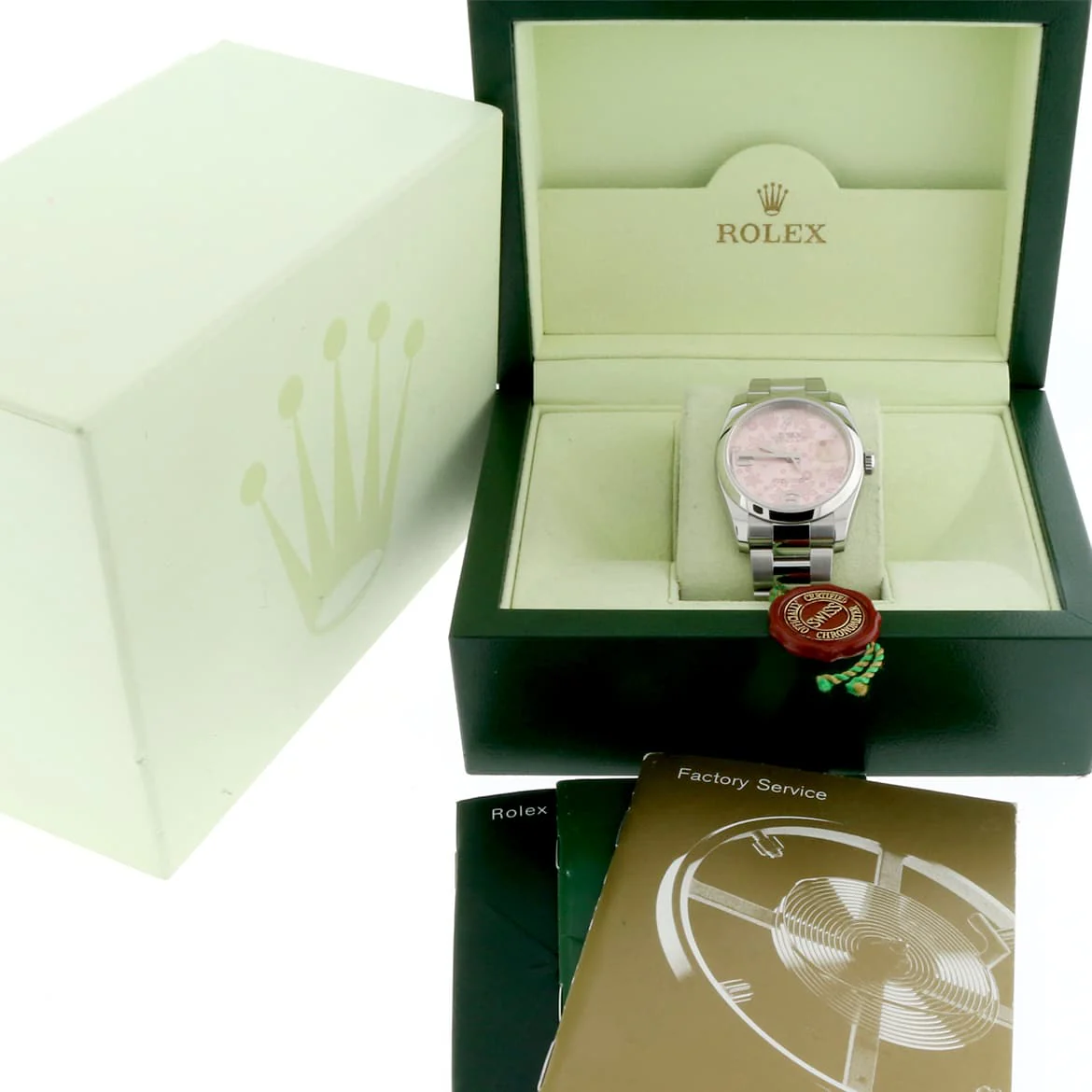 Rolex Datejust 36MM Original Pink Floral Dial Automatic Stainless Steel Oyster Womens Watch 116200 - Image 3
