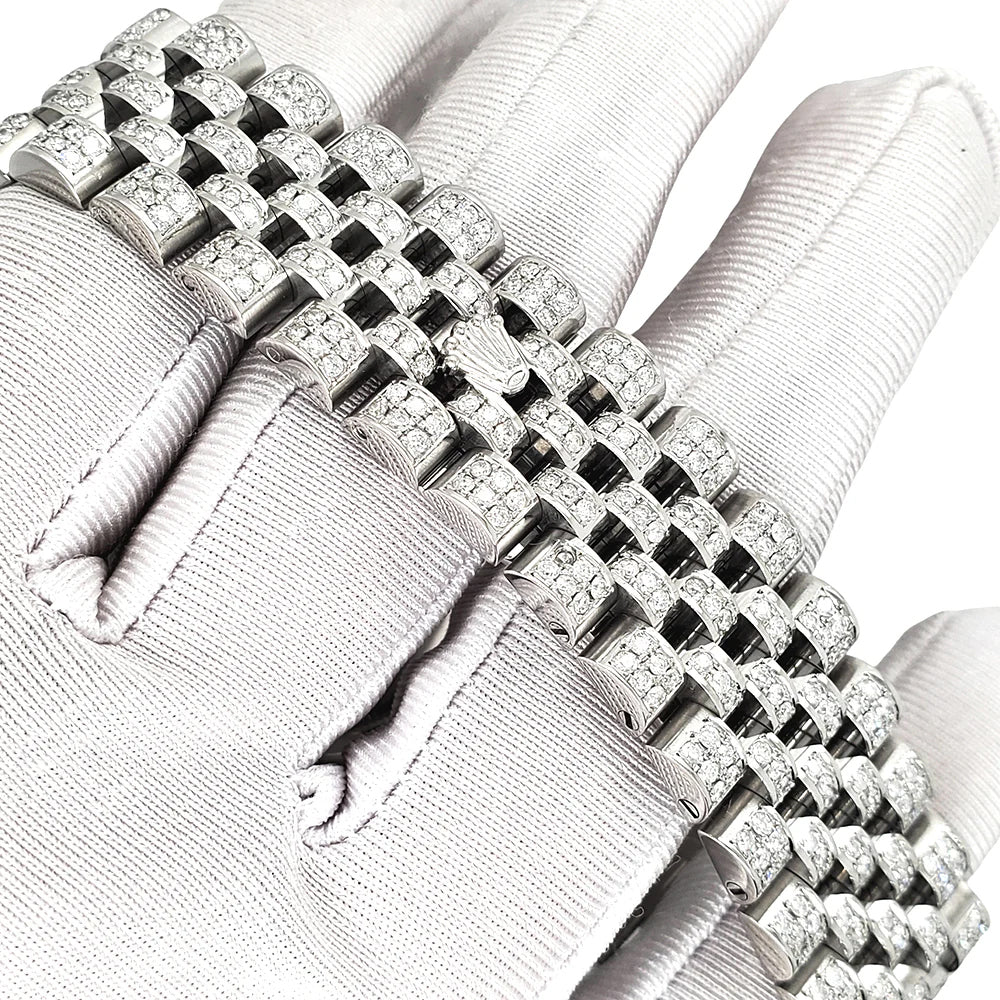 Rolex Datejust 36mm Pave 10.2ct Iced Diamond Silver Decorated Blue Arabic Dial Jubilee Watch 116200 Box Papers - Image 5