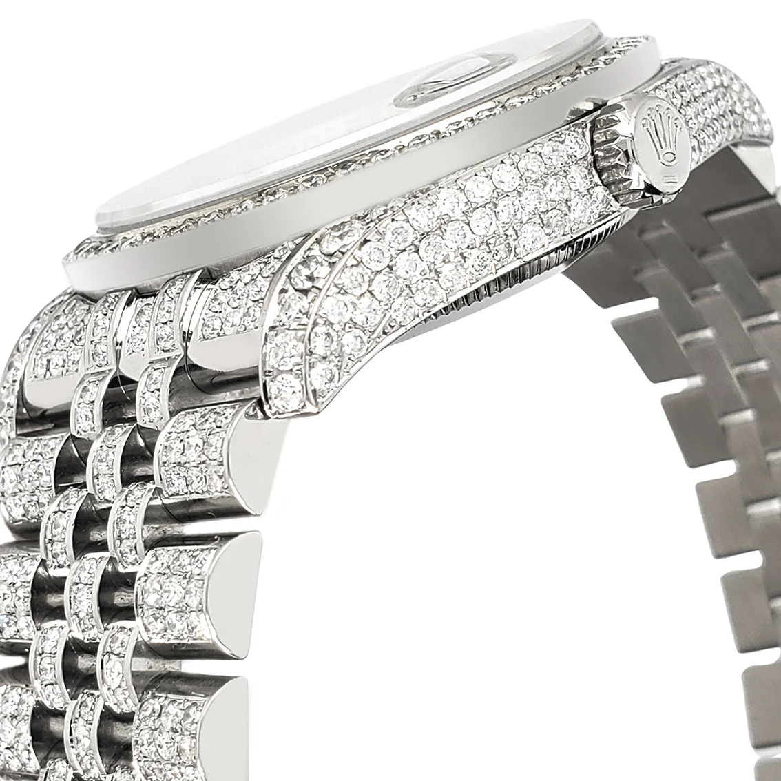 Rolex Datejust 36mm Pave 10.2ct Iced Diamond Silver Index Dial Jubilee Watch 116200 Box Papers - Image 2