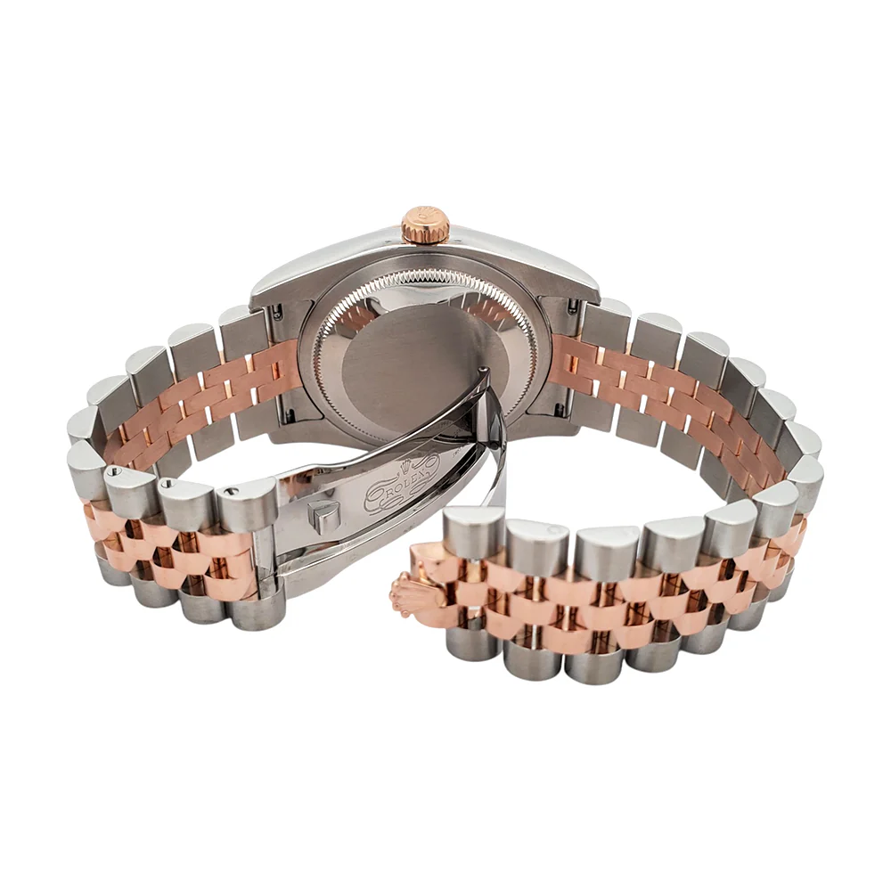 Rolex Datejust 36mm Pink Index 2-tone Rose Gold/Steel Jubilee Watch 116231 Box Papers - Image 6