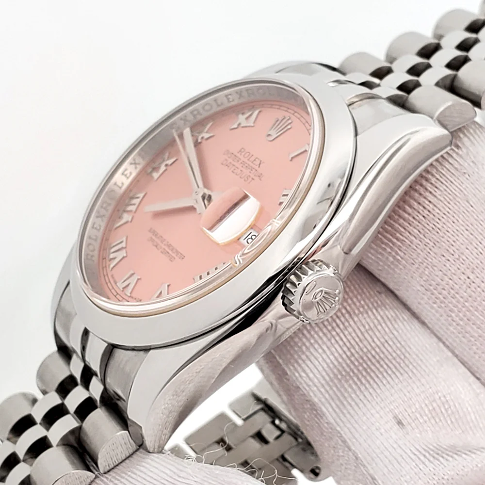 Rolex Datejust 36mm Salmon Roman Steel Jubilee Watch 116200 - Image 3