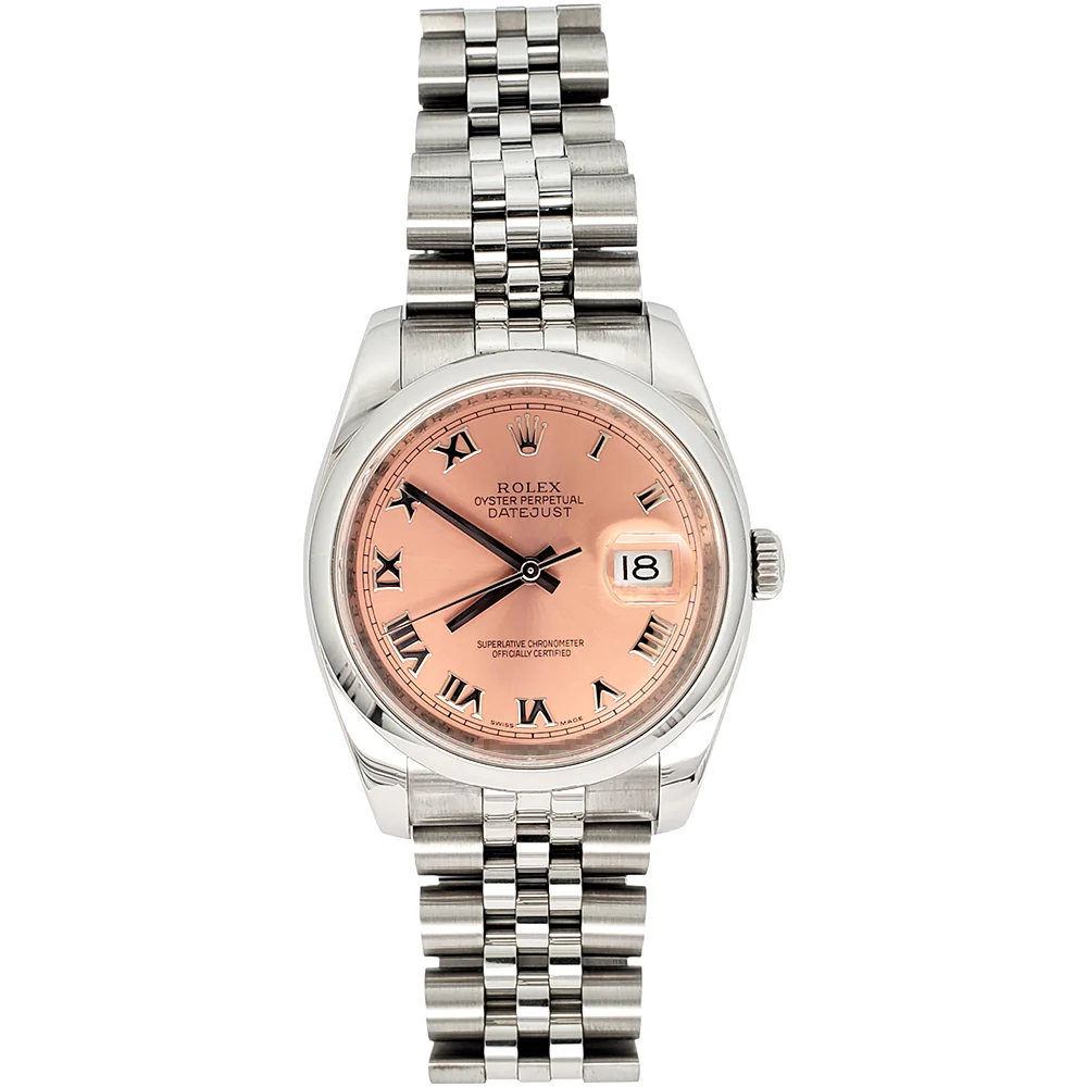 Rolex Datejust 36mm Salmon Roman Steel Jubilee Watch 116200 - Image 4
